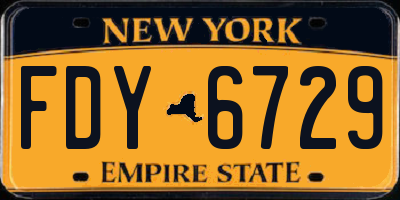 NY license plate FDY6729