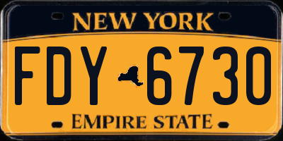 NY license plate FDY6730