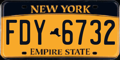 NY license plate FDY6732
