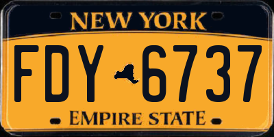 NY license plate FDY6737