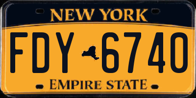 NY license plate FDY6740