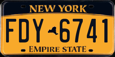 NY license plate FDY6741
