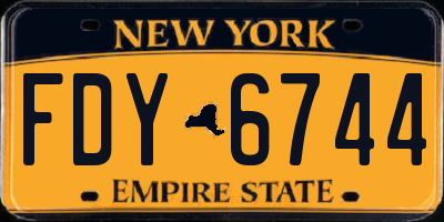 NY license plate FDY6744