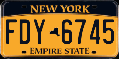 NY license plate FDY6745