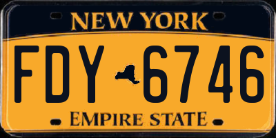 NY license plate FDY6746