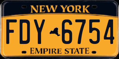 NY license plate FDY6754