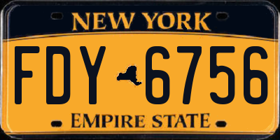 NY license plate FDY6756