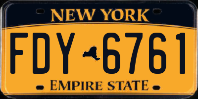 NY license plate FDY6761