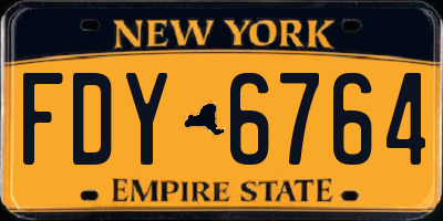 NY license plate FDY6764