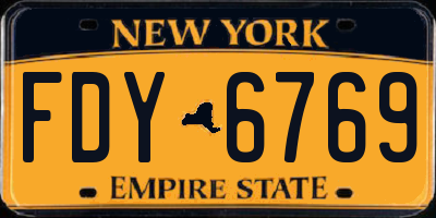 NY license plate FDY6769