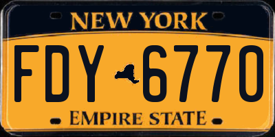 NY license plate FDY6770