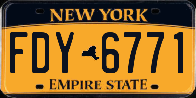 NY license plate FDY6771