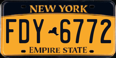 NY license plate FDY6772