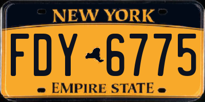 NY license plate FDY6775