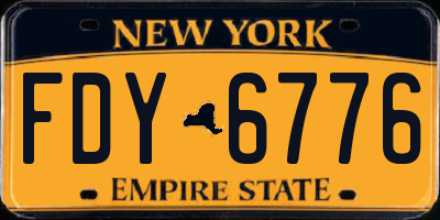 NY license plate FDY6776