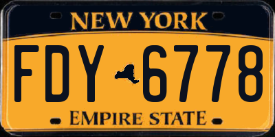 NY license plate FDY6778