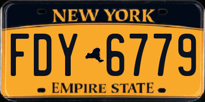NY license plate FDY6779