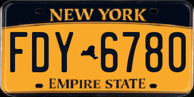 NY license plate FDY6780