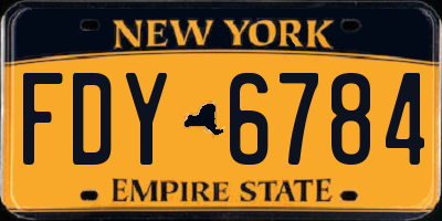 NY license plate FDY6784