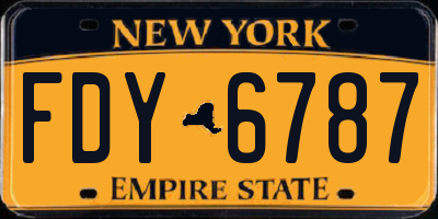 NY license plate FDY6787