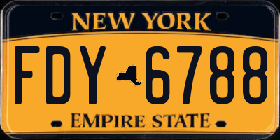 NY license plate FDY6788