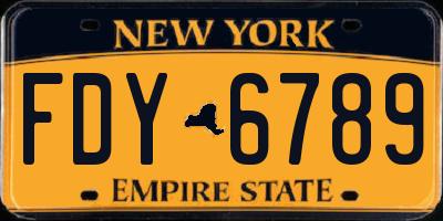NY license plate FDY6789