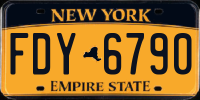 NY license plate FDY6790