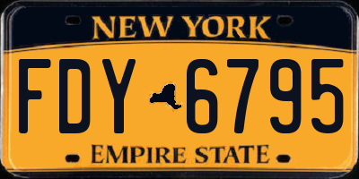 NY license plate FDY6795