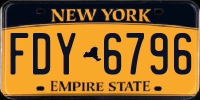 NY license plate FDY6796