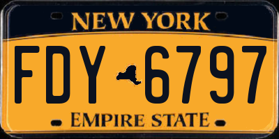 NY license plate FDY6797