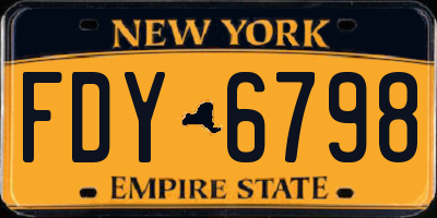 NY license plate FDY6798