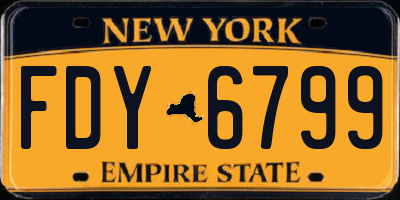NY license plate FDY6799