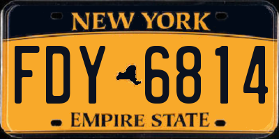 NY license plate FDY6814