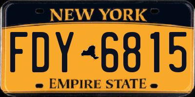 NY license plate FDY6815
