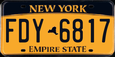 NY license plate FDY6817