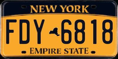 NY license plate FDY6818