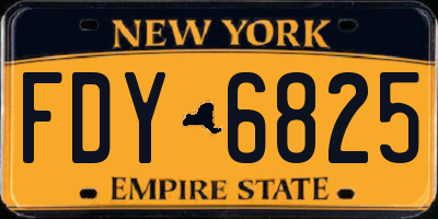 NY license plate FDY6825