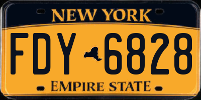 NY license plate FDY6828