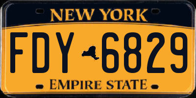 NY license plate FDY6829