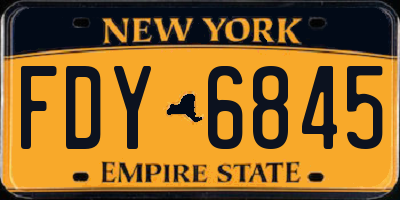 NY license plate FDY6845