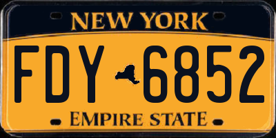 NY license plate FDY6852