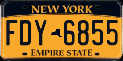NY license plate FDY6855