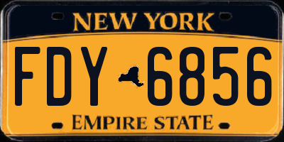 NY license plate FDY6856