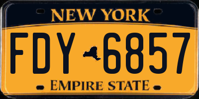 NY license plate FDY6857