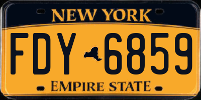 NY license plate FDY6859