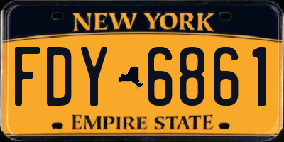 NY license plate FDY6861