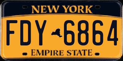 NY license plate FDY6864