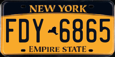NY license plate FDY6865