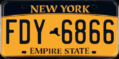 NY license plate FDY6866