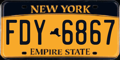NY license plate FDY6867